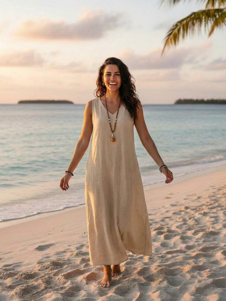 Lydia | Vestido Maxi Sin Mangas con Escote en V