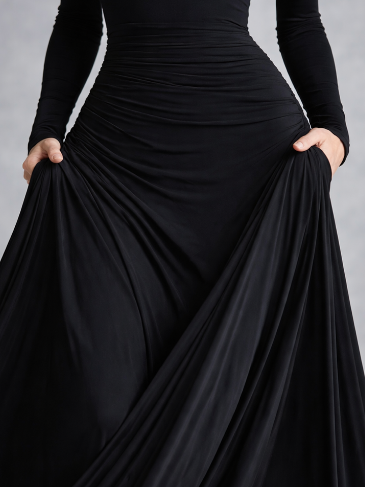 Maris | Vestido Maxi de Manga Larga Draped