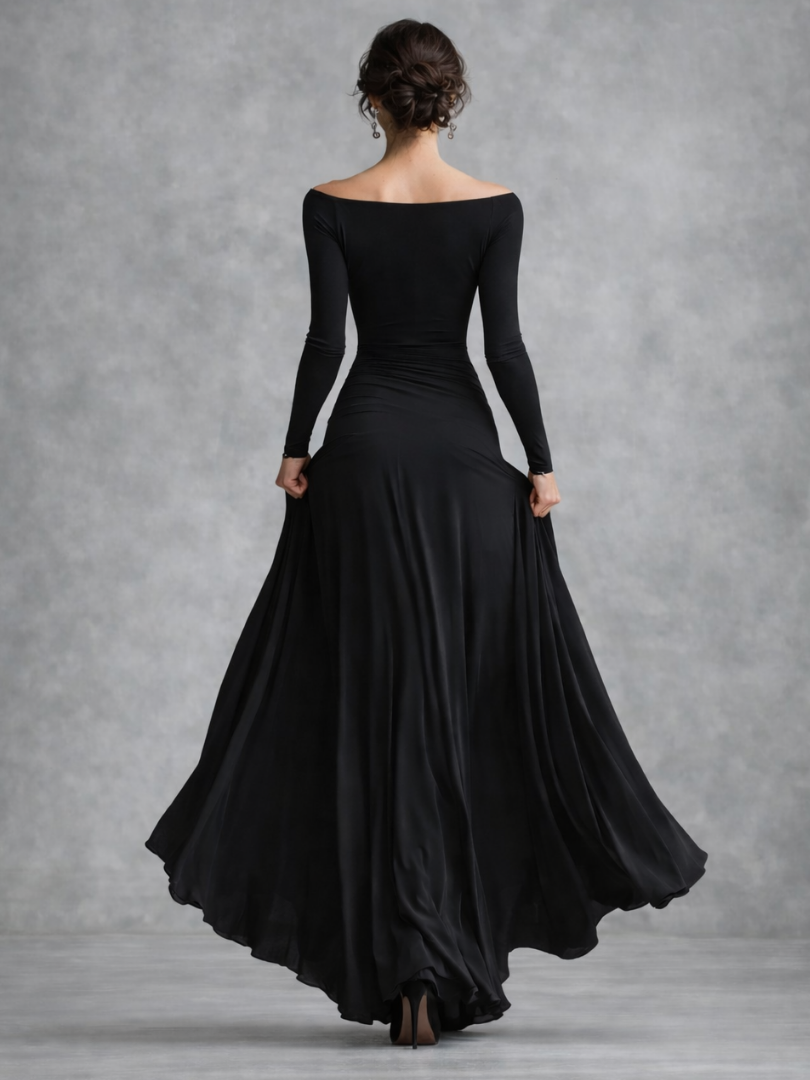 Maris | Vestido Maxi de Manga Larga Draped