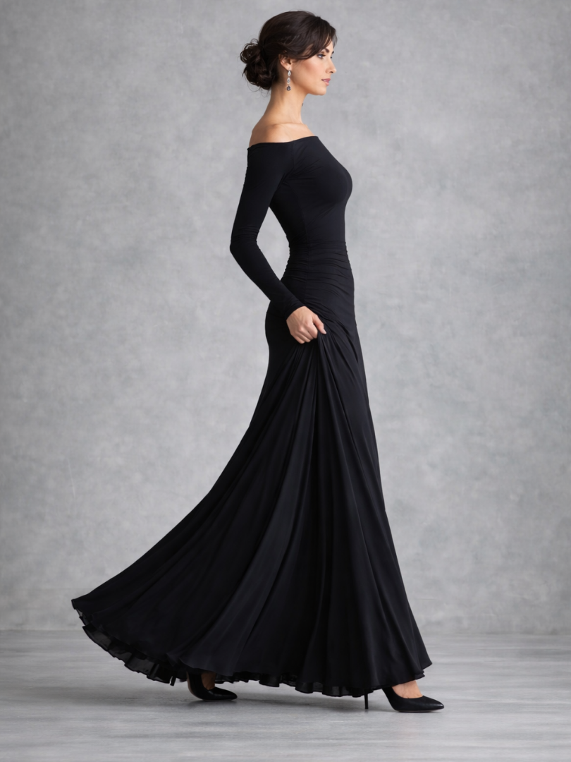 Maris | Vestido Maxi de Manga Larga Draped