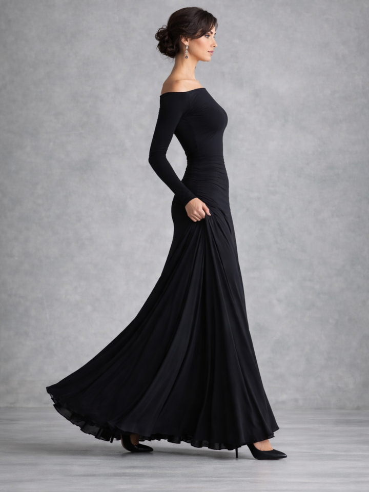 Maris | Vestido Maxi de Manga Larga Draped