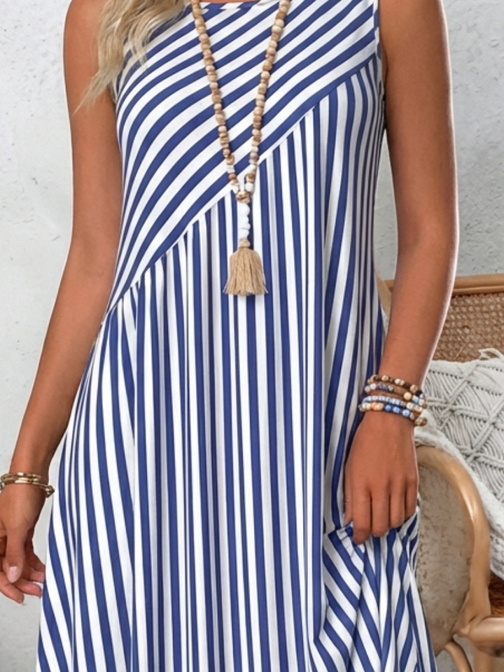 Celandine | Vestido Midi Sin Mangas a Rayas