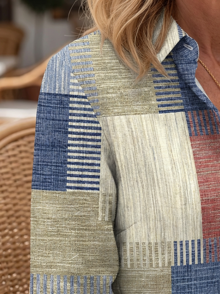 Aurelia | Vestido Camisero con Botones y Patchwork