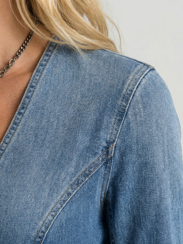 Sienna | Vestido Maxi de Denim con Botones en el Frente