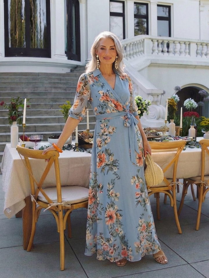 Elowen | Vestido Maxi Floral con Escote en V