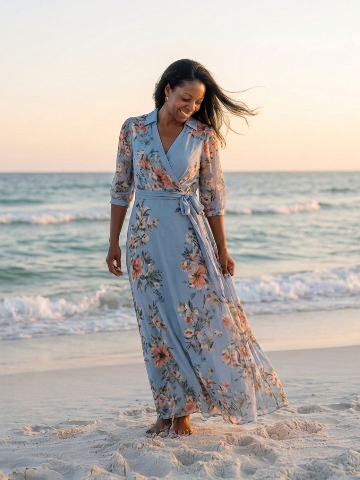 Elowen | Vestido Maxi Floral con Escote en V