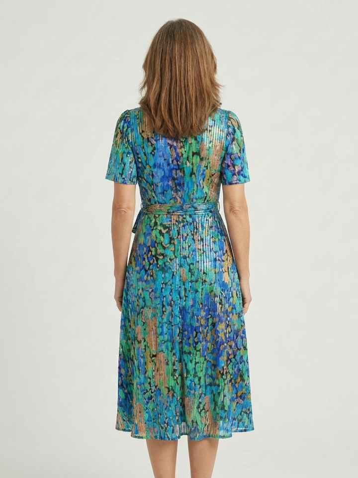 Zafrina | Vestido Midi con Patrón Abstracto