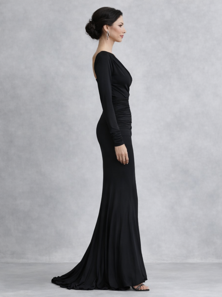 Vivienne | Vestido Maxi Arrugado de Un Hombro